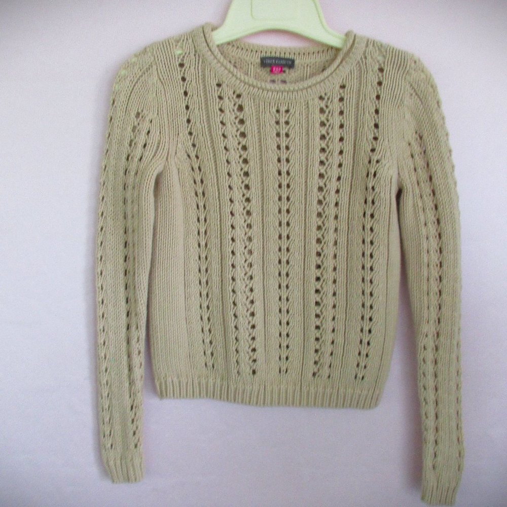 Size PXS VINCE CAMUTO Ribbed Pullover Sweater Long Sleeves Cotton/Acrylic